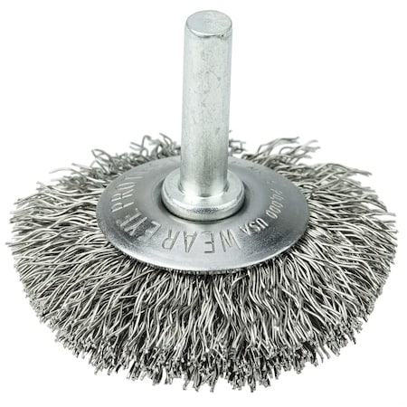 Weiler 2" Wire Wheel, .014" Stainless Steel Fill, 1/4" Stem 17933